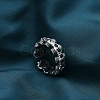 Brass Rhinestones Skull Open Cuff Rings for Unisex PW-WGC11C2-01-5