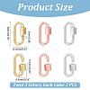 6Pcs 3 Colors Brass Screw Carabiner Lock Charms KK-UN0002-05-3