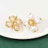 304 Stainless Steel Flower Stud Earrings LS-EJEW-A138-09G-2