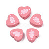 Spray Painted Maple Wood Beads WOOD-Q030-88C-1