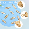 10Pcs 304 Stainless Steel Feather Pendants STAS-BBC0009-99-5