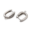 Horse Eye Brass Micro Pave Cubic Zirconia Hoop Earring Findings KK-C134-25P-2