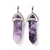 Natural Quartz Crystal Double Terminated Pointed Pendants G-F295-05Q-2
