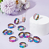 18Pcs 9 Size 201 Stainless Steel Grooved Finger Ring Settings STAS-UN0049-69MC-3