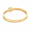 Crystal Rhinestone Flat Round Bangle with Roman Numeral BJEW-N017-007LG-2
