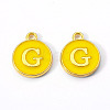 Golden Plated Alloy Enamel Charms ENAM-S118-09G-2