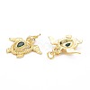 Brass Micro Pave Clear & Green Cubic Zirconia Pendants ZIRC-S067-245-2
