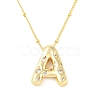 Brass Micro Pave Clear Cubic Zirconia Pendant Necklaces NJEW-Z038-01G-A-2