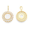 Brass Micro Pave Clear Cubic Zirconia Pendants KK-N227-131-1