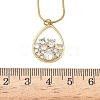 304 Stainless Steel Micro Pave Clear Cubic Zirconia Pendant Necklaces for Women NJEW-Z103-01G-05-5