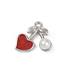 Brass Plastic Pearl Charms KK-M322-50P-1