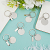 20Pcs 201 Stainless Steel Blank Pendant Keychain KEYC-SC0001-62D-3
