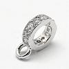 Ring Brass Micro Pave Cubic Zirconia Tube Bails ZIRC-L053-13P-2