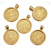 Flat Round Alloy Pendant Cabochon Settings PALLOY-A15654-AG-NF-4