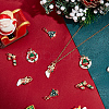 8Pcs 4 Styles Christmas Themed Brass Micro Pave Clear Cubic Zirconia Pendants ZIRC-BBC0002-82-4