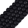 Natural Black Stone Bead Strands G-R193-01-6mm-2