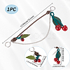 1Pc Zinc Alloy with Resin and PU Leather Dark Red Cherry Purse Decorative Chains AJEW-SC0002-99A-2