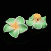 Handmade Polymer Clay 3D Flower Plumeria Beads X-CLAY-Q192-15mm-M-2