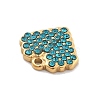 304 Stainless Steel Rhinestone Charms STAS-M092-06G-02-2