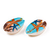 Printed Cowrie Shell Beads X-SSHEL-T013-01C-4