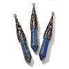 Dyed Natural Lapis Lazuli Pointed Big Pendants G-P560-02R-17-1