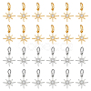 24Pcs 2 Colors Brass Cubic Zirconia Pendants PALLOY-BC00005-1