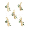 Rack Plating Brass Pave Cubic Zirconia Charms KK-G464-08G-4