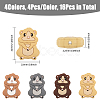 CHGCRAFT 16Pcs 4 Colors Squirrel Food Grade Eco-Friendly Silicone Beads SIL-CA0003-02-2