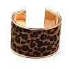 Alloy PU Open Cuff Bangles Bangles BJEW-U014-01G-01-2