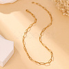 Gold Plated Stainless Steel  Paperclip Chain Necklaces BK0244-4-1