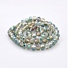 Half Rainbow Plated Faceted Rondelle Electroplate Glass Beads Strands GLAA-A024D-HR01-2