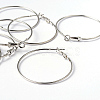 Platinum Color Brass Hoop Earrings X-EC108-3NF-3
