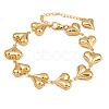 304 Stainless Steel Heart Link Chain Bracelets for Valentine's Day Gift BJEW-D359-17B-G-2