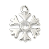 Christmas Brass Pave Clear Cubic Zirconia Charms KK-G548-04P-1
