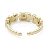 Rack Plating Brass Micro Pave Cubic Zirconia Open Cuff Rings RJEW-K257-23G-3