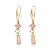 Brass Micro Pave Cubic Zirconia Teardrop Dangle Earrings EJEW-C156-03G-4