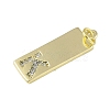 Brass Micro Pave Clear Cubic Zirconia Pendants KK-P266-06G-K-2