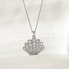 Ocean Summer Brass Pave Clear Cubic Zirconia Pendant Necklaces FS-WG82AA1-10-1