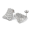 Non-Tarnish 304 Stainless Steel Rectangle Net Ear Studs for Women EJEW-P234-06P-2