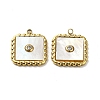 Ion Plating(IP) 304 Stainless Steel Pave White Shell Pendants STAS-Q254-36G-1
