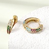 Brass Micro Pave Cubic Zirconia Hoop Earrings KK-CBA8324-24G-4
