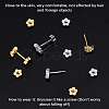 60Pcs 2 Colors Stainless Steel Ear Nuts STAS-BBC0006-40A-5