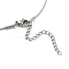 304 Stainless Steel Round Snake Chain Bowknot Pendant Necklaces for Women NJEW-Z050-01P-01-3
