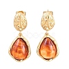 304 Stainless Steel & Resin Dangle Stud Earrings EJEW-L317-07G-01-1