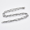 Brass Textured Paperclip Chain Necklace Making MAK-S072-02B-B-2