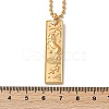 304 Stainless Steel Clear Cubic Zirconia Rectangle Constellation Pendant Necklaces for Women Men NJEW-S435-01G-I-5