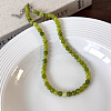 6mm Round Dyed Natural Green Agate Beaded Necklaces Handmade Natural Stone Collar Layered Accessory EH7901-1