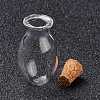 Oval Glass Cork Bottles Ornament AJEW-O032-03I-4