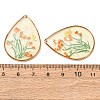 Brass & Transparent Epoxy Resin & Dried Flower Pendants RESI-G133-02G-03-3