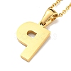 Ion Plating(IP) Initial Letter 304 Stainless Steel Pendant Necklaces NJEW-M199-01G-P-2